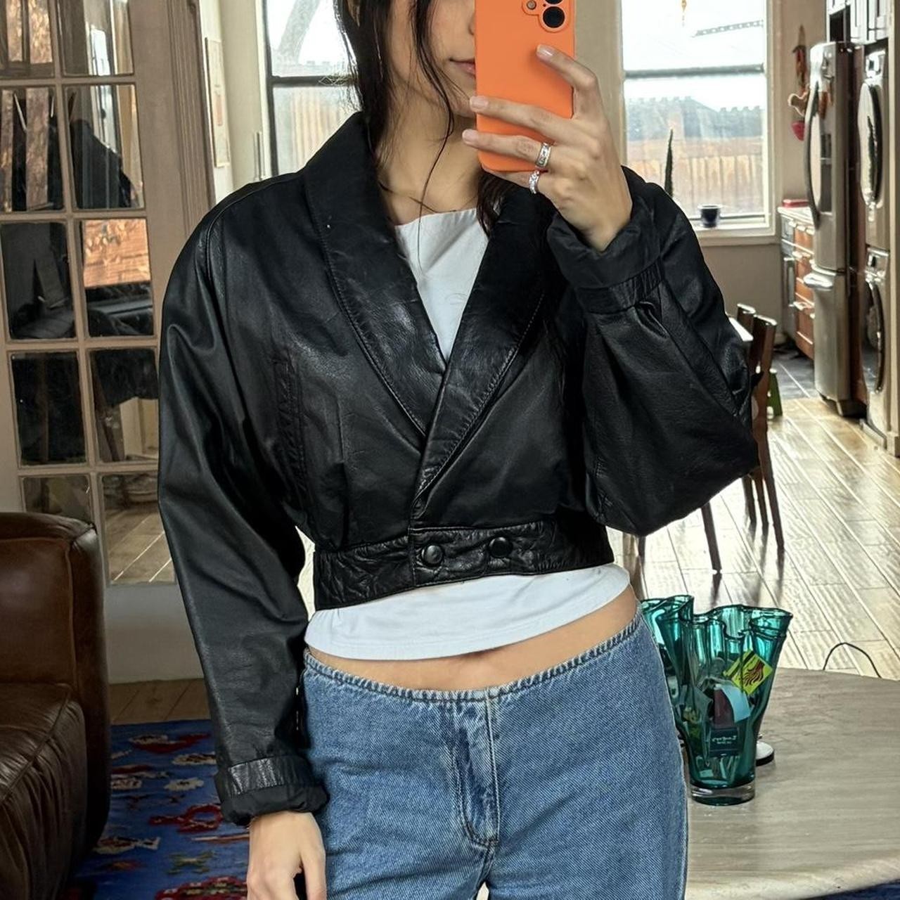 Vintage 80s Women’s WILSONS LEATHER Cropped Motorcycle Jacket Size S