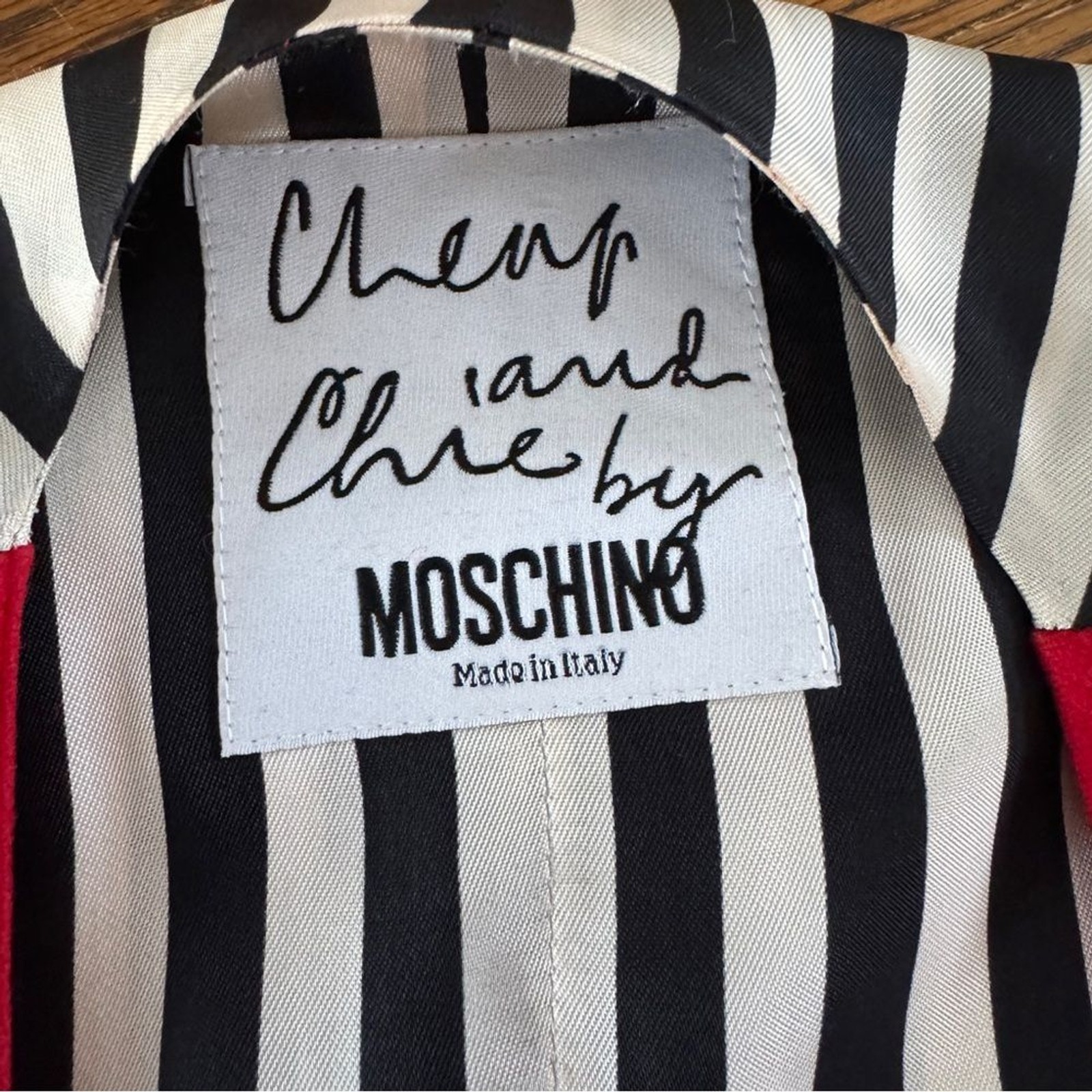 Vintage 1980s Cheap and Chic by MOSCHINO Mickey Mouse Black Red Wool Vest | 10