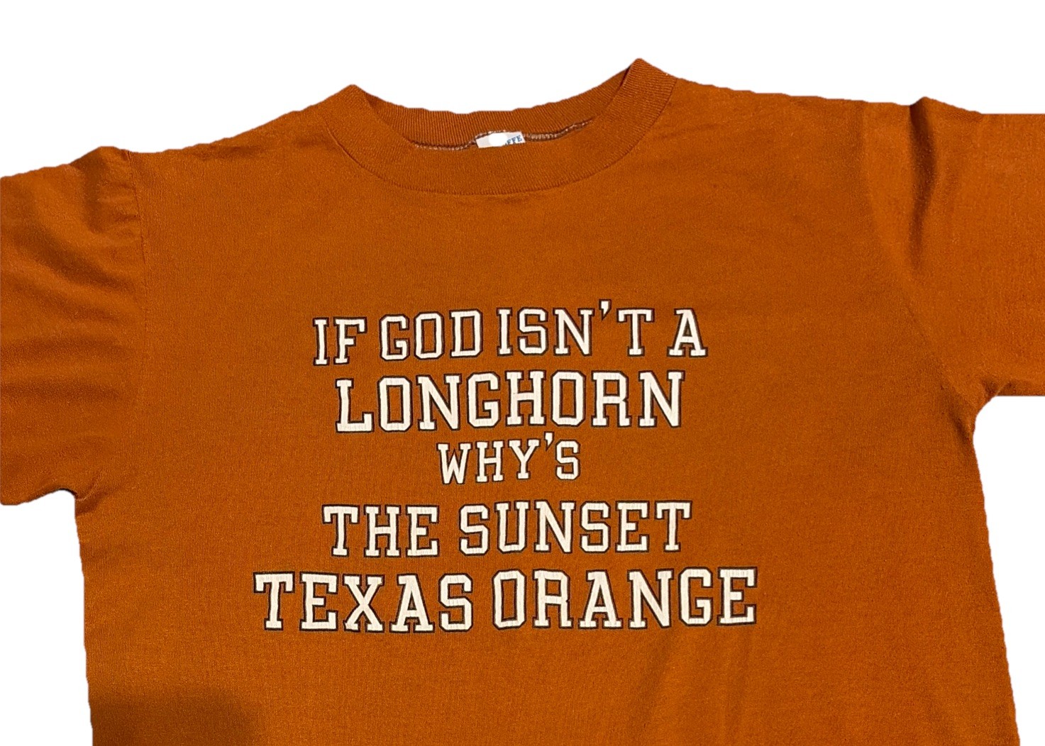 Vintage University of Texas T-shirt If God Isn’t a Longhorn 70s Single Stitch S