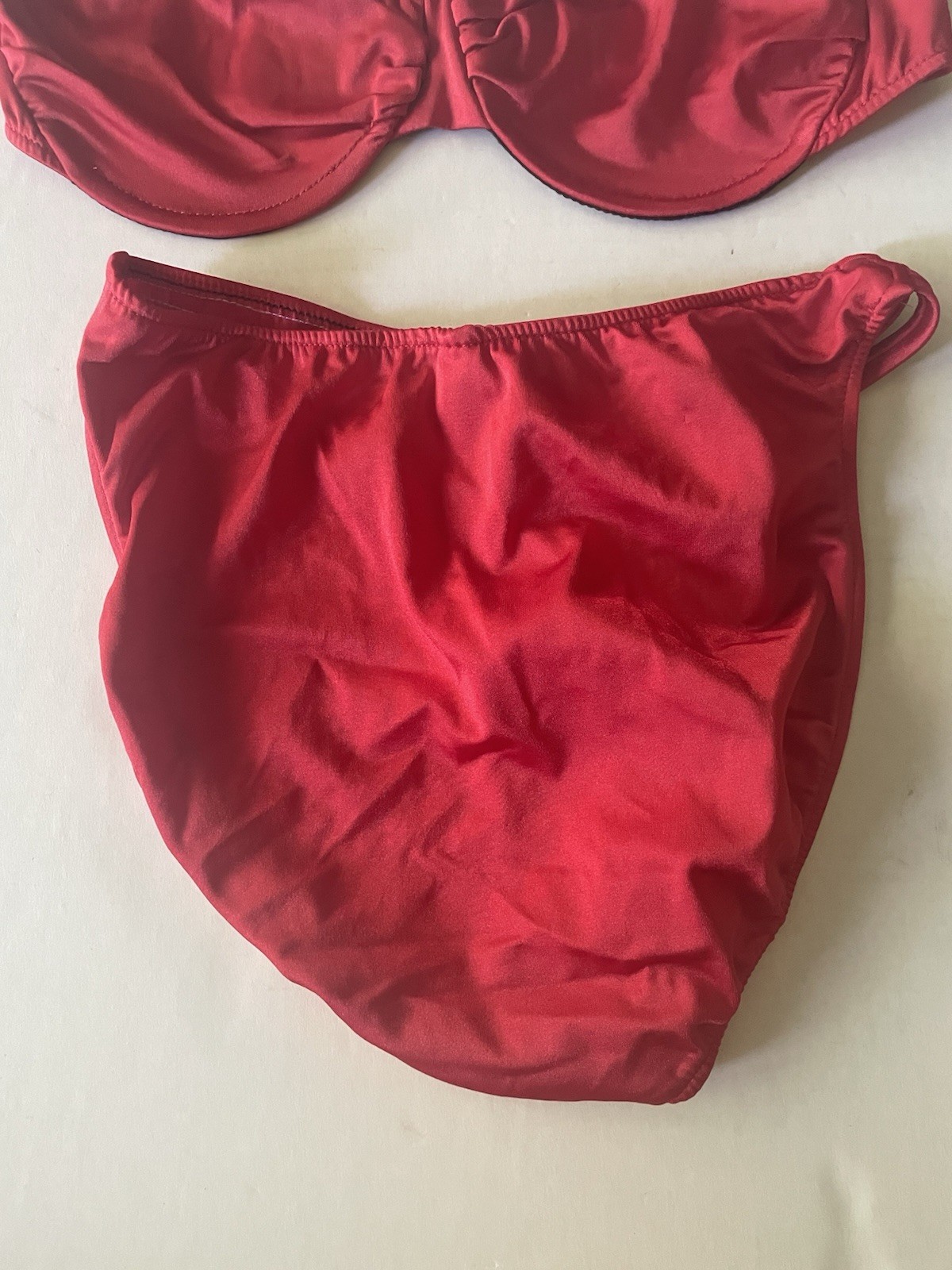 Vintage 80s 1980s Joyce Holder Bikini Swimsuit Bathing Suit Red Medium C Glossy