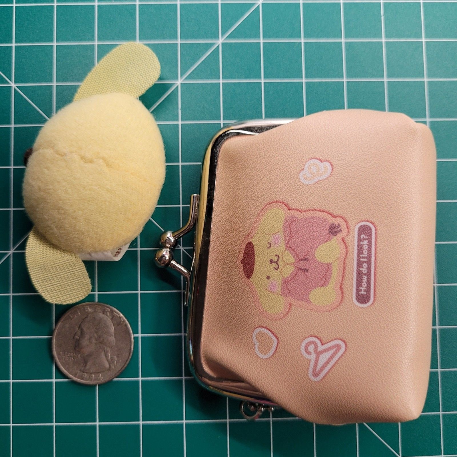 Pompompurin – Sanrio Pink Gamaguchi Coin Purse & Mini Plush Set