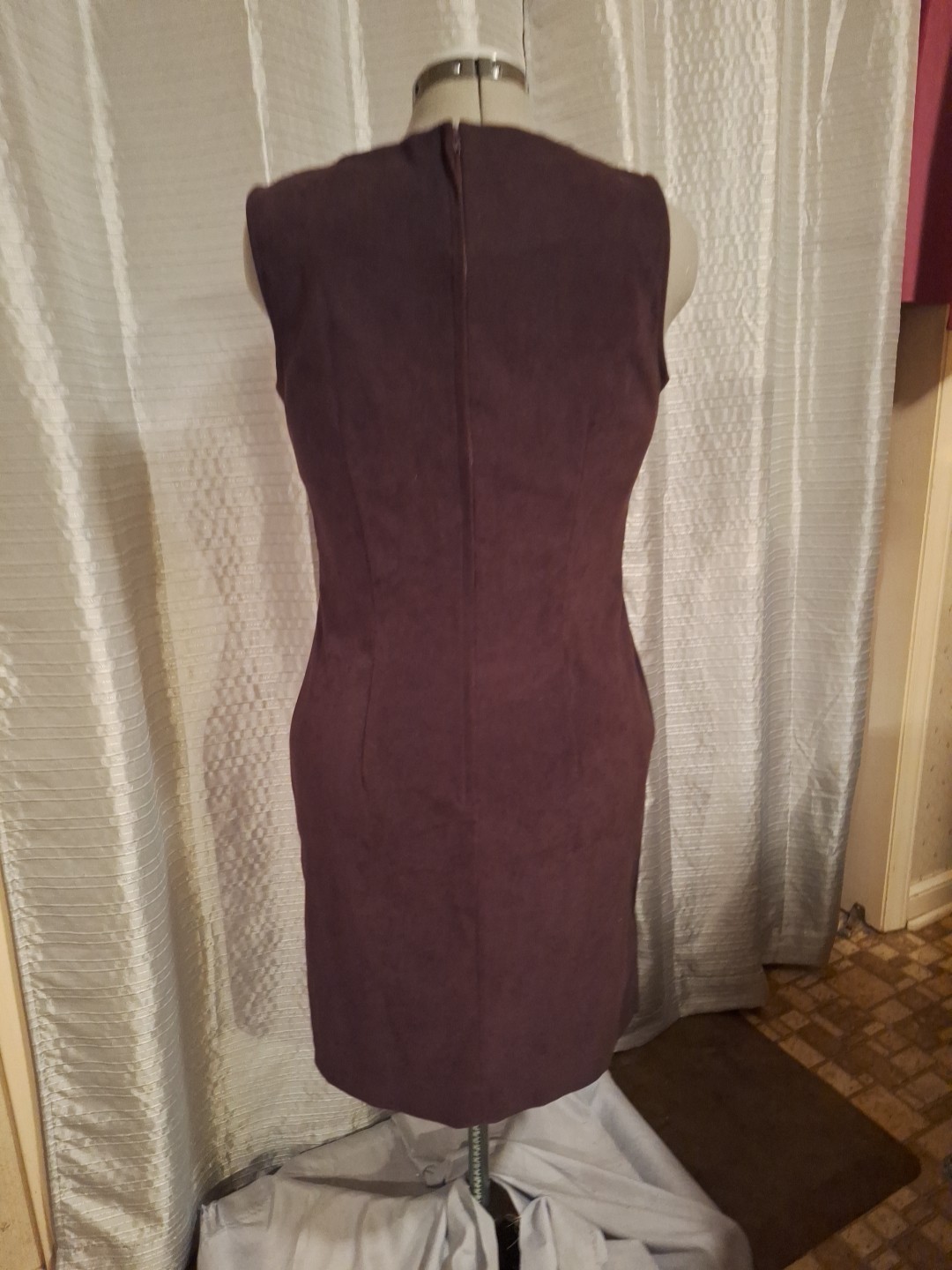 Vintage Womens Sz. 10 By Worthington-Velveteen Dress & Long Jacket in Deep Plum