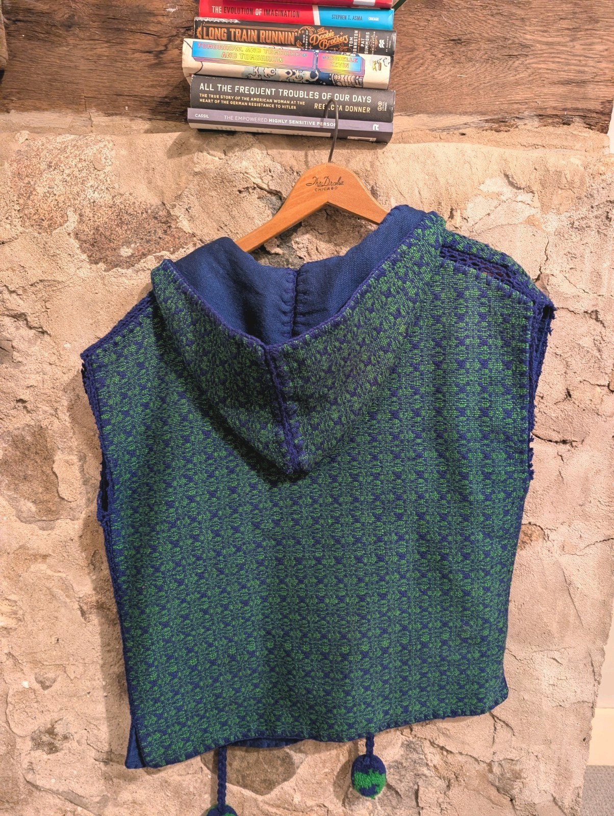 Vintage 100oercent Wool Vest Hooded Made In greece