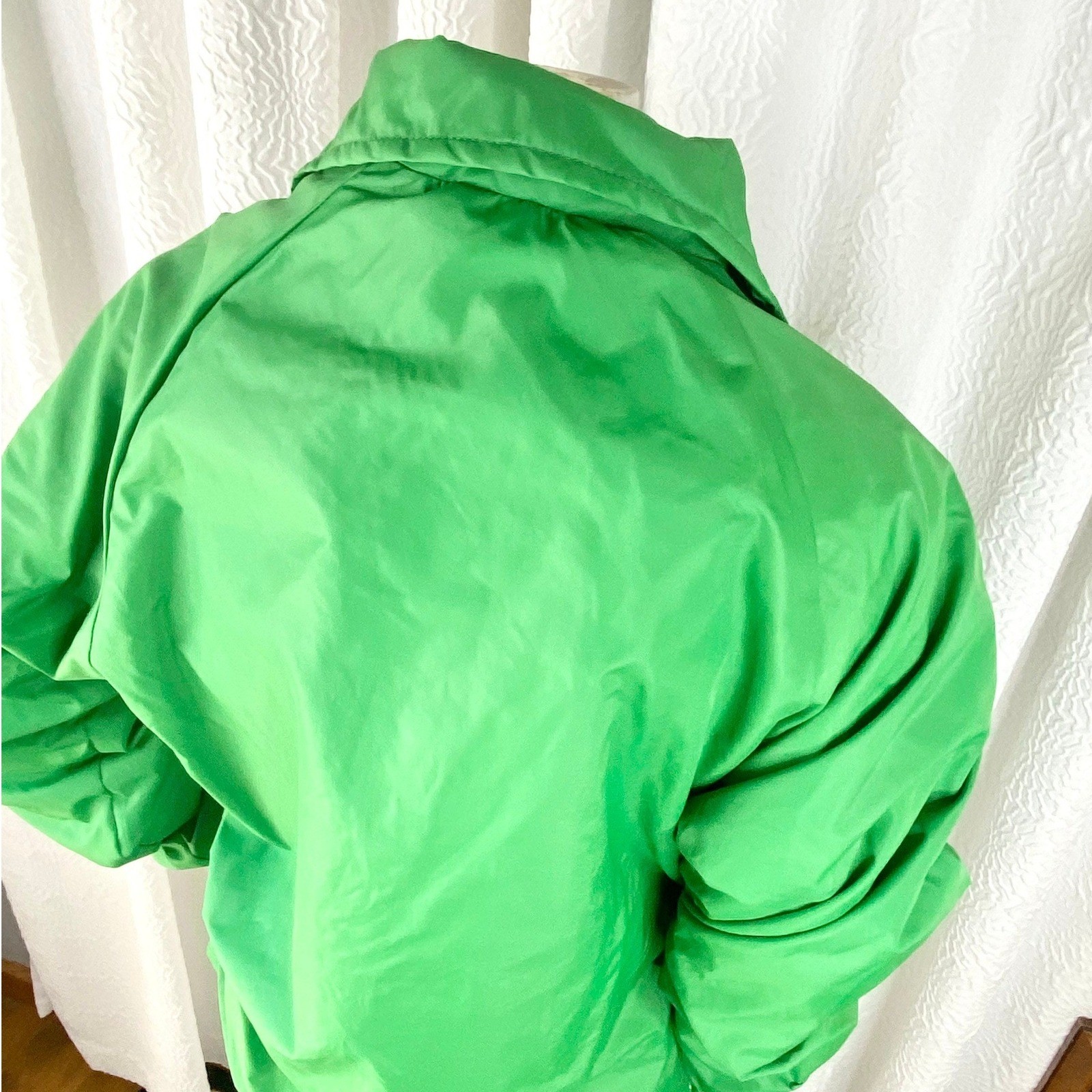 Vintage Emerald Green Coach Jacket, Dagger Collars, Athletic Jacket, Size Medium