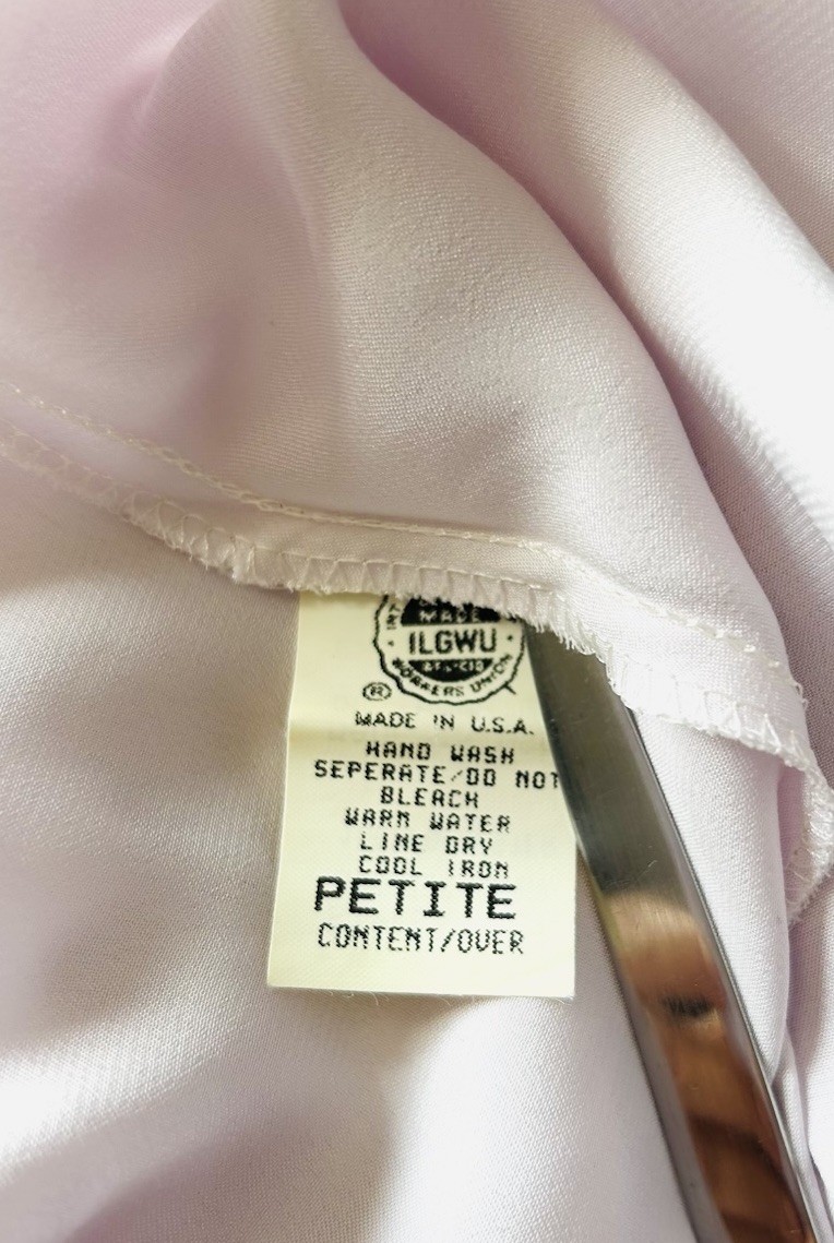 Vintage Christian Dior Satin And Lace Pink Nightgown Lingerie Size Petite