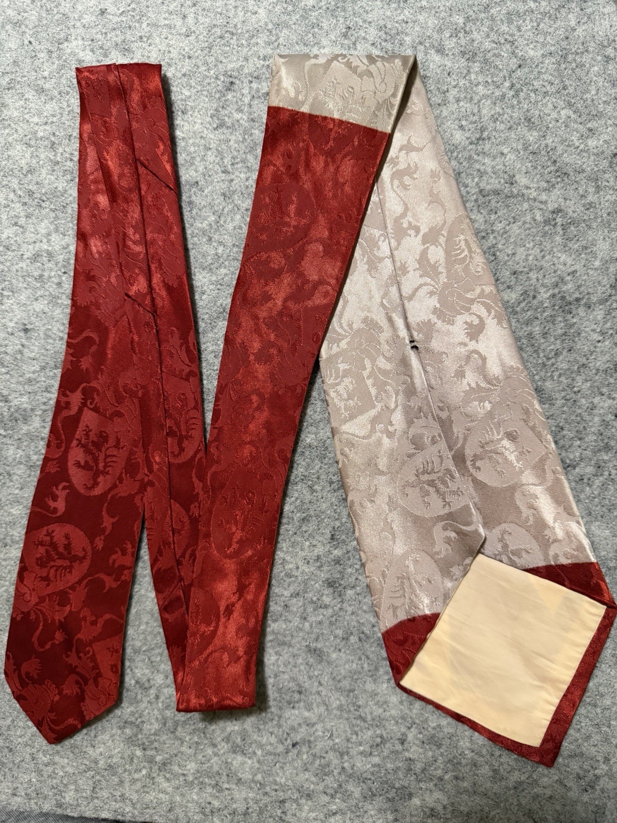 1940s 40s vintage monogram initial letter N rayon swing tie necktie 1950s 50s
