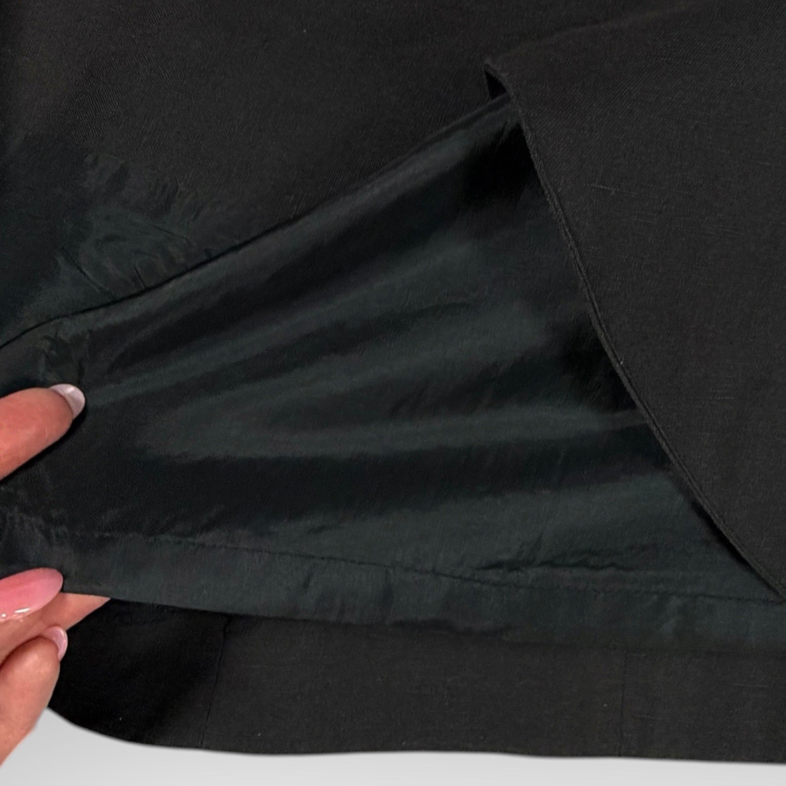 vtg 80s JG HOOK black dress 4 linen cotton nautical retro business Lined Pocket