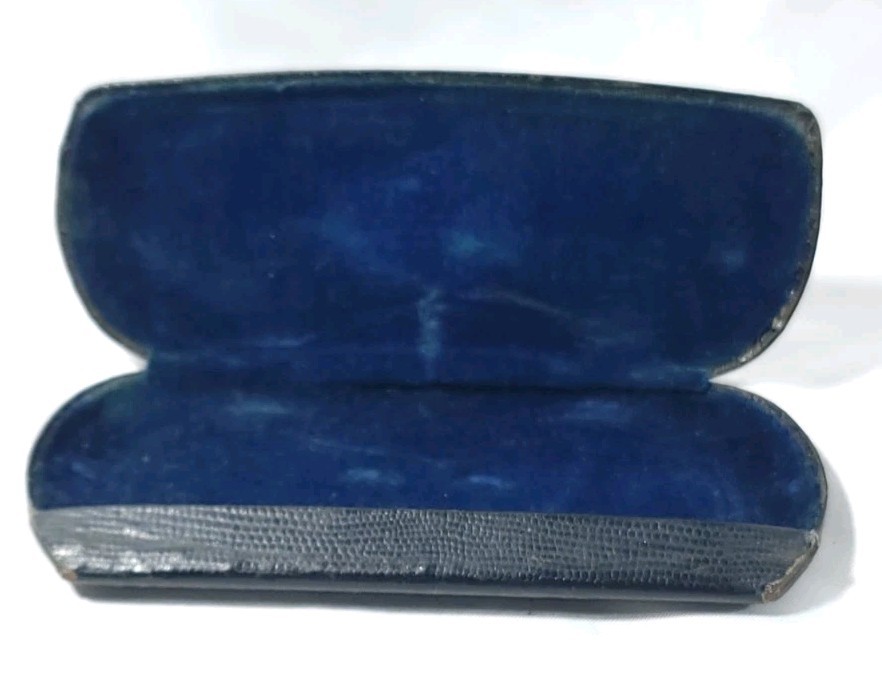 Antique Pince Nez Sunglasses Tinted Rimless John A Rath Jackson MI Case Historic