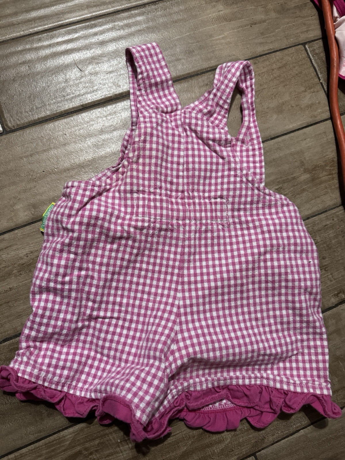 90s SESAME STREET VINTAGE BIG BIRD ELMO GINGHAM 18 MONTH BUBBLE ROMPER OVERALL