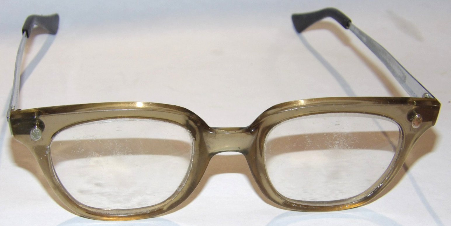 VINTAGE FENDALL T-30 SAFETY GLASSES/EYEGLASS FRAMES! 48mm LENS! 4 1/2