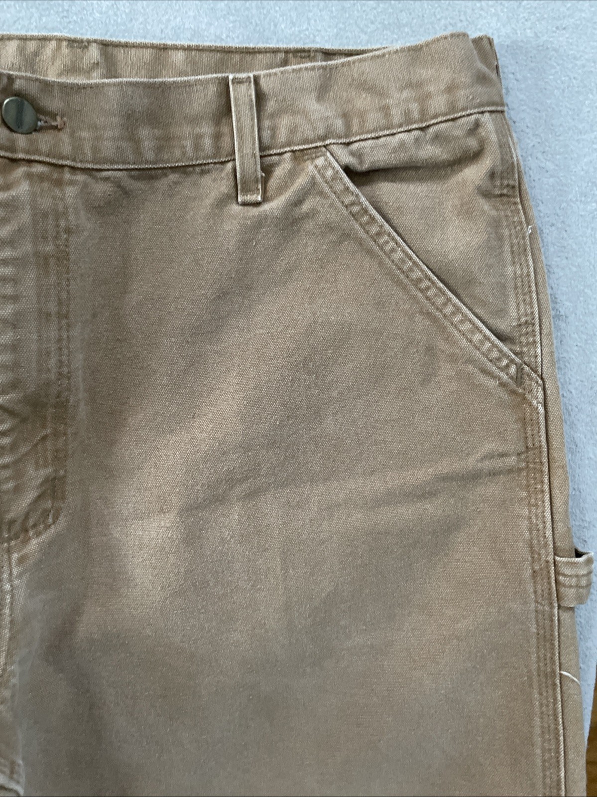 Vtg Carhartt B11 BRN Mens 40×30 Brown Carpenter Pants 100% Cotton 2000 Y2k Hole