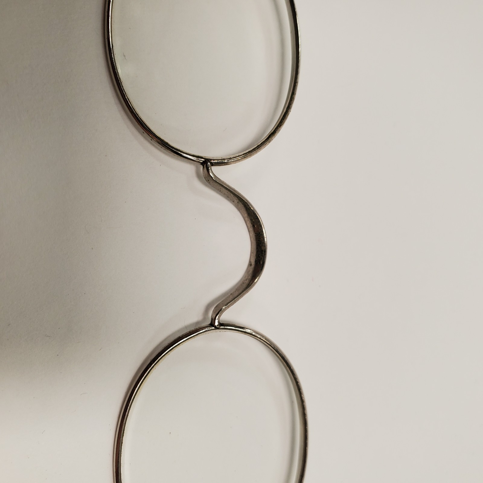 Antique Wire Rim Oval Spectacles Eyeglasses with Original Case