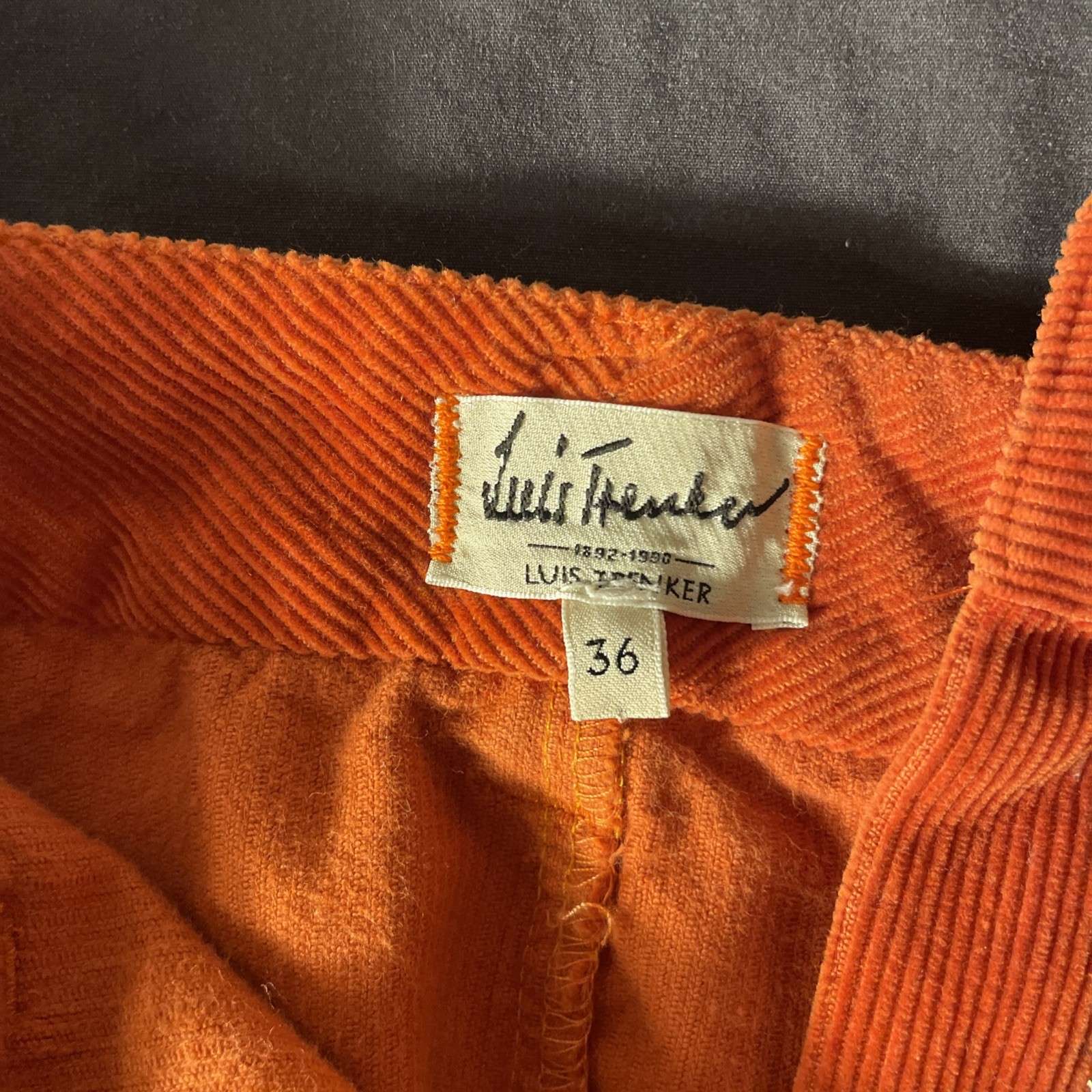 Luis Trenker Corduroy Utility Skirt Orange Leather Detail Pockets Sweater Hem