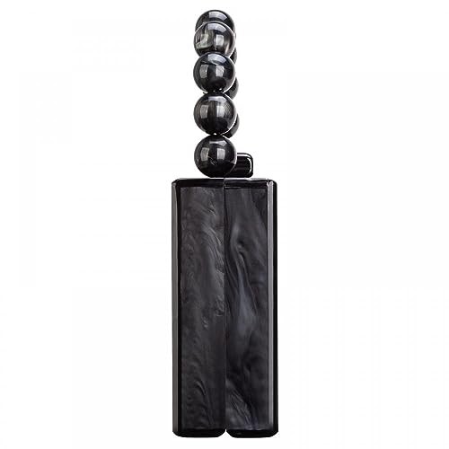 Acrylic Clutch Purses for Women with Marbling Purses and Handbags B Black