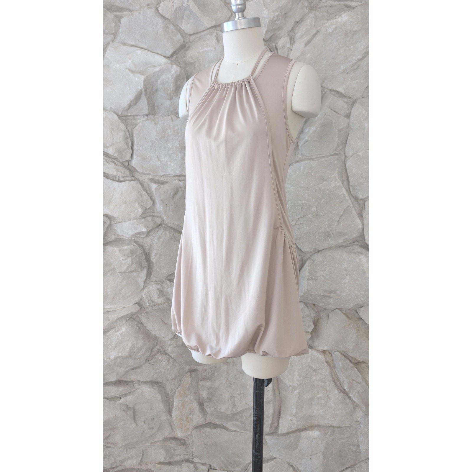 Early 2000s Silk Jersey Mini Apron Dress XS