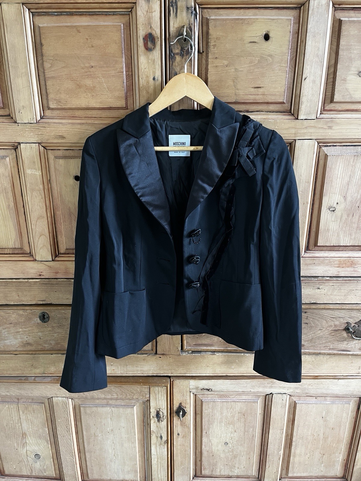 MOSCHINO Vintage Cheap And Chic Size Black Blazer With Beaded Detailing