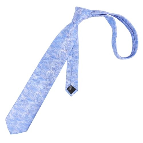 Mens 3.15inch Colorful Tie with Botanical Print Pocket Square 916-blue