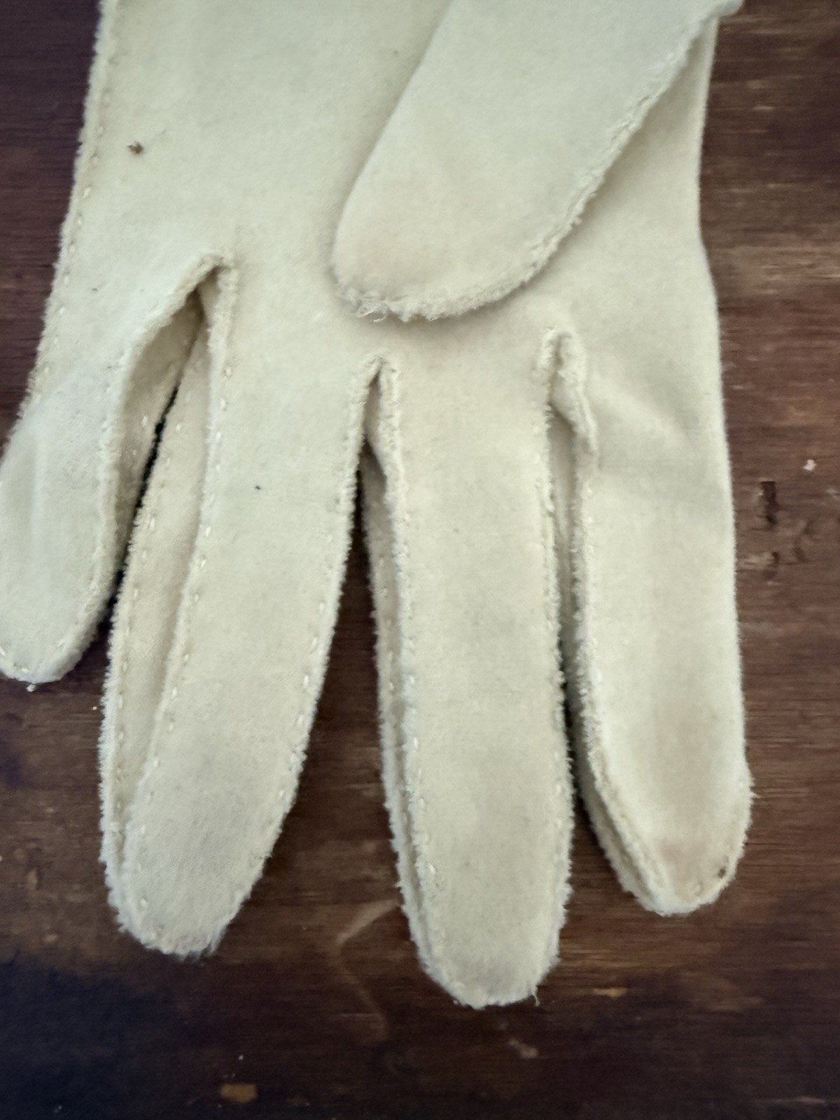 Vintage 1950s Beaded Opera Gloves Cream White Silver Starburst Mid Century MCM