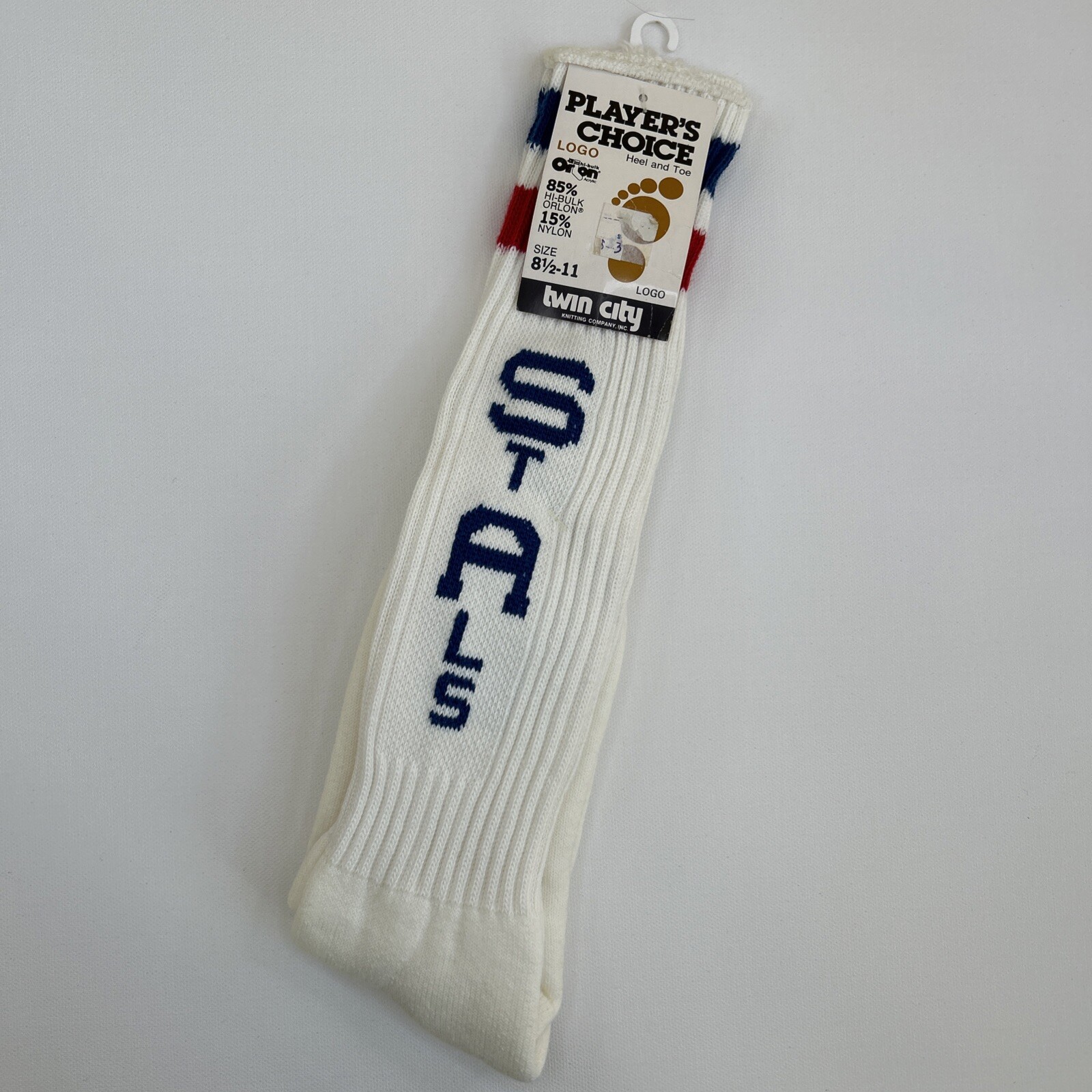 VTG 80s Twin City Crew Socks St. Al’s 8.5-11 NWT Orlon Striped Over Calf USA
