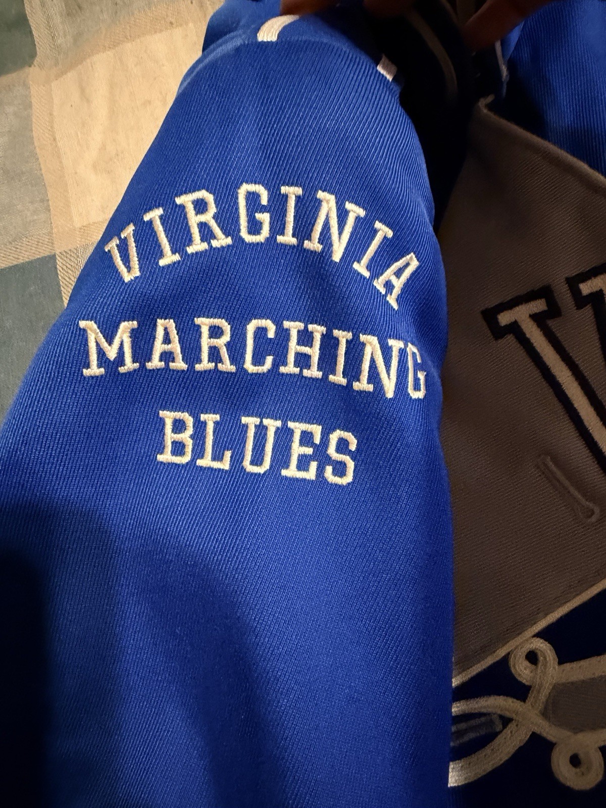 Vintage DeMoulin High School Marching Band Blue/Gray Uniform Jacket Fits Sz Med
