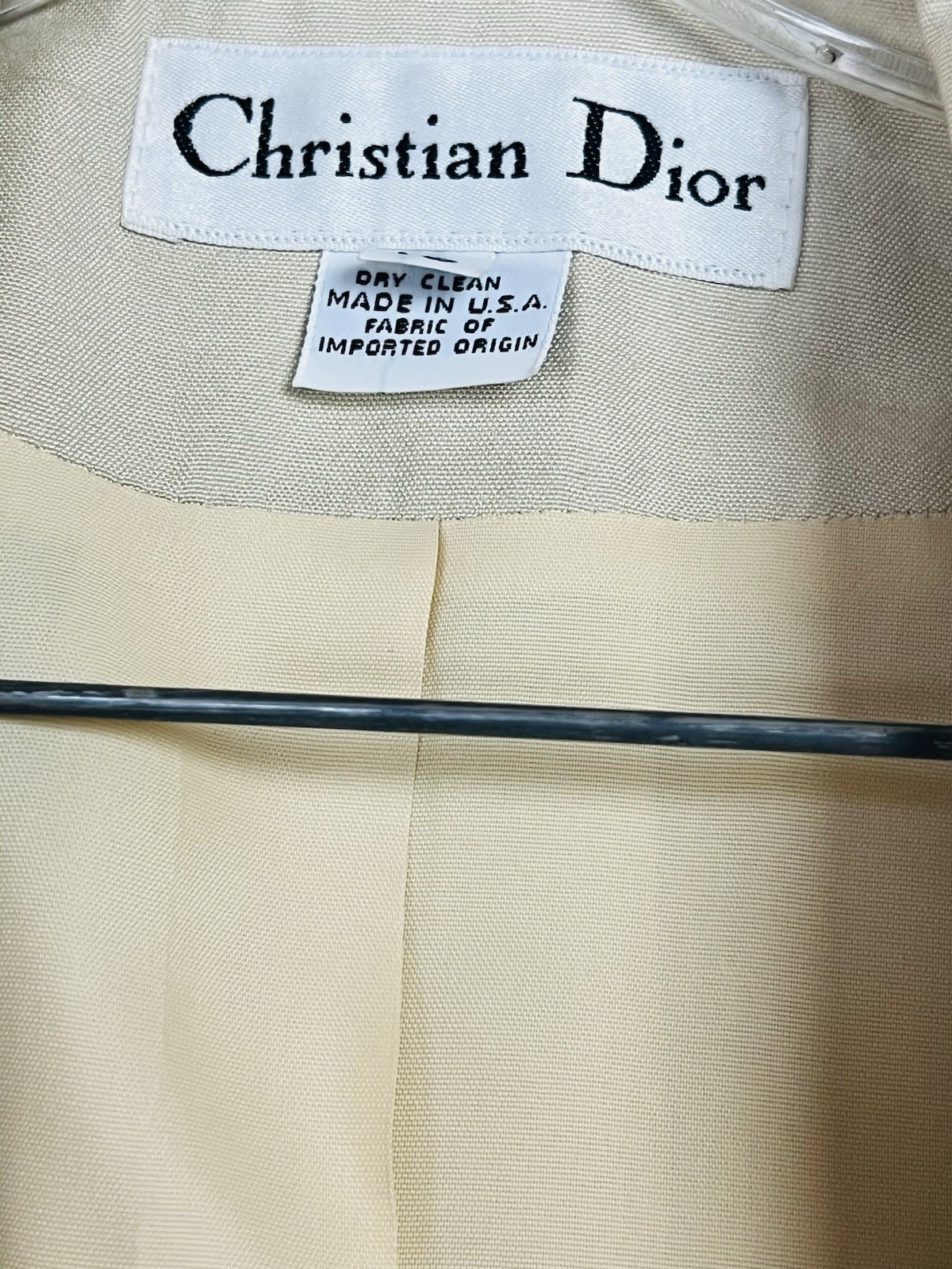 80’s Christian Dior Skirt Suit Women’s Sz:10 Cream/off White Prime Double Breast