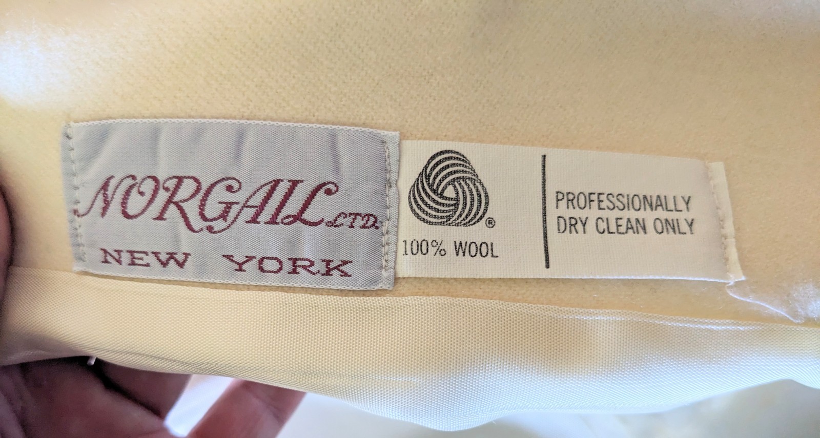 Vintage 80s Norgail LTD New York Wool Skirt Suit Puff Shoulder Power Suit