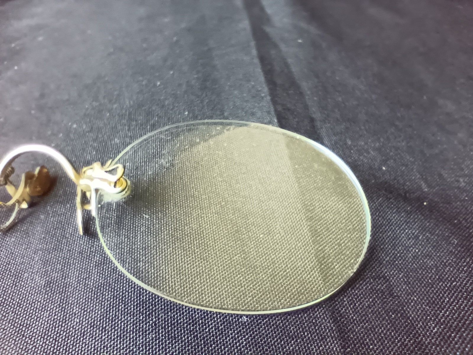 Antique 1/10 12k gold-filled GF Pince-Nez eye glasses w/ HAIR PIN & lined case