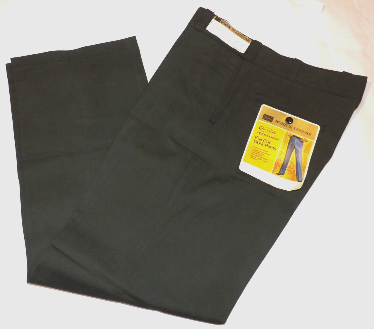 VINTAGE UNUSED 1970s ‘SEARS BEST’ FULL CUT WORK PANTS! NWT! TALON 42 ZIP! 34×30
