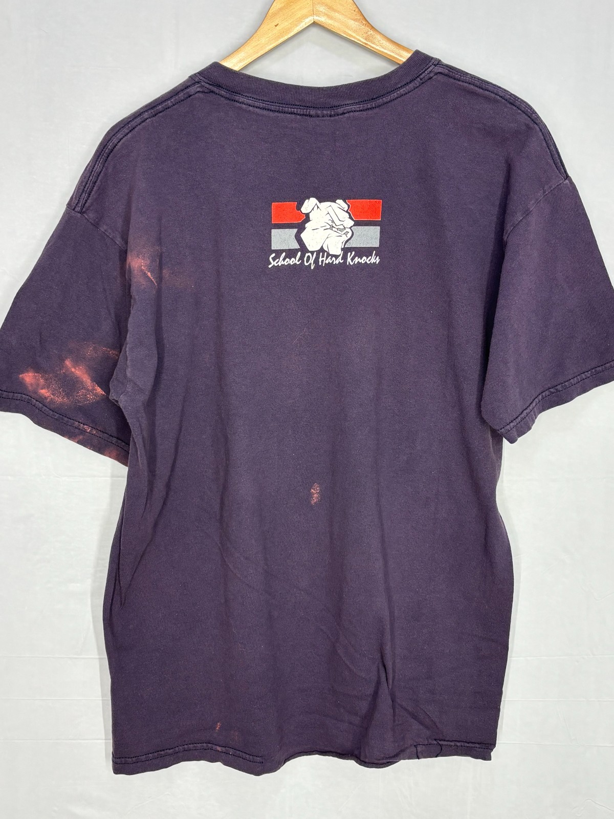 School Of Hard Knocks Shirt Men’s Navy Blue Graphic Cotton Large Gildan Vintage