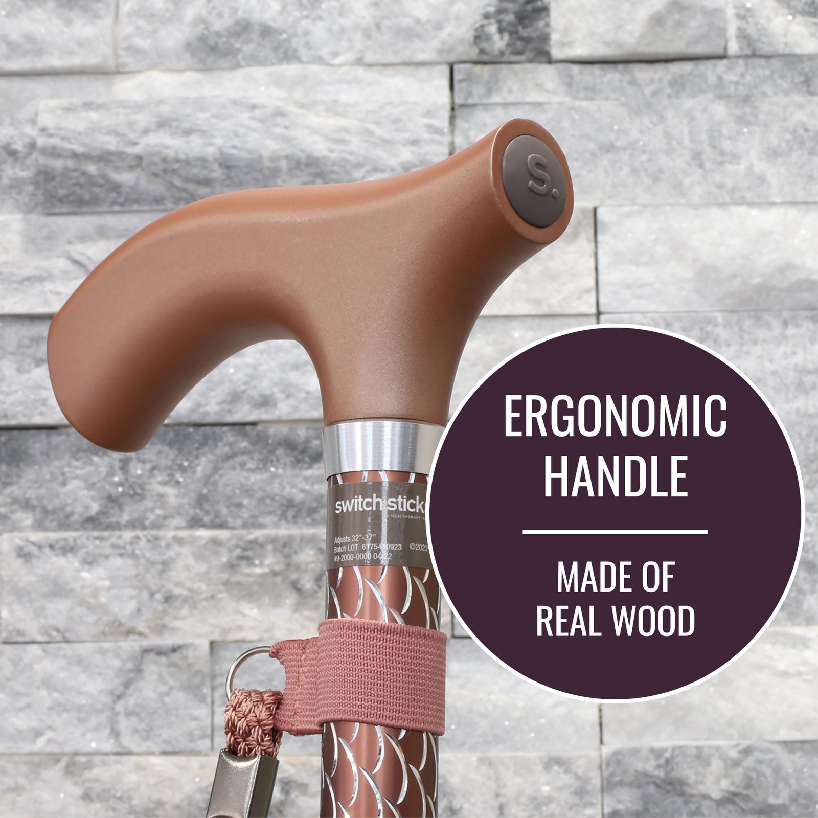 Switch Sticks Folding Walking Cane For Women & Men Engraved Rose Gold