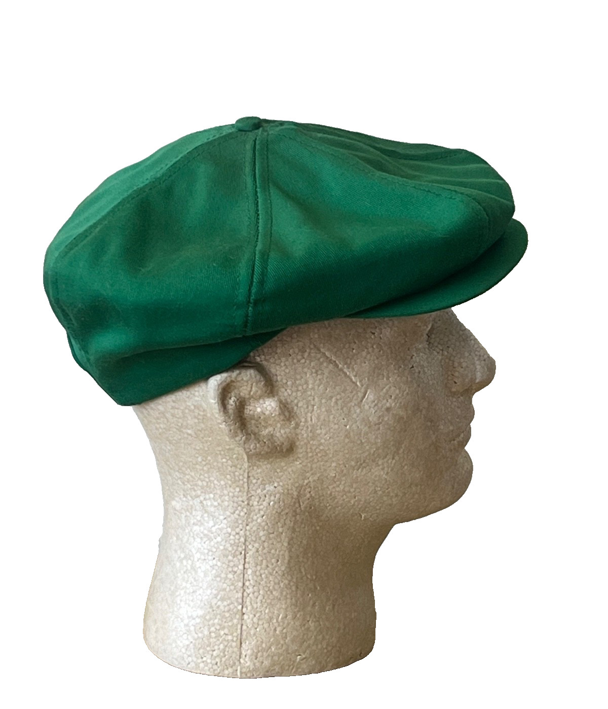 VINTAGE NEW MADE IN USA GREEN COTTON NEWSBOY CABBIE SNAPBACK HAT WOMEN MEN OS