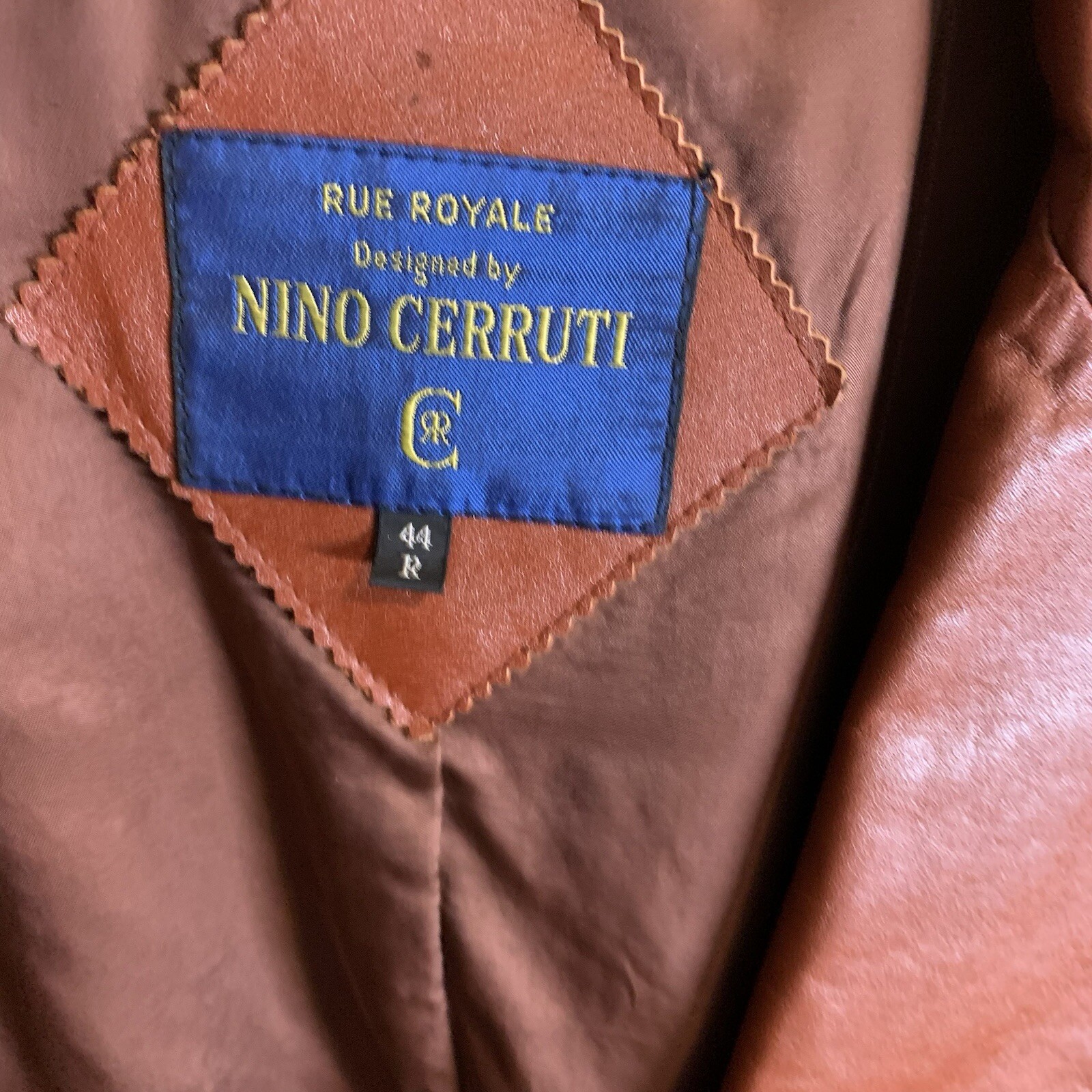 VTG Rue Royale By Nino Cerruti Mens Leather Jacket 44R Rust/Brown 70s Bob Dylan