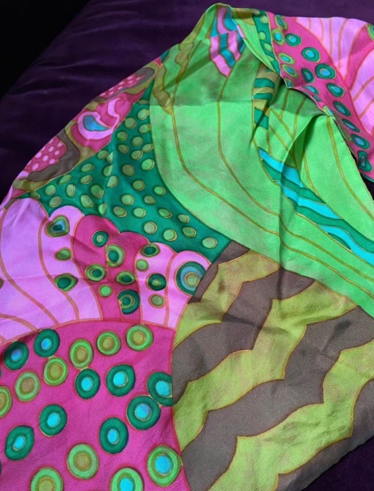 Vintage 1960’s Groovy Psychedelic Bandana Scarf