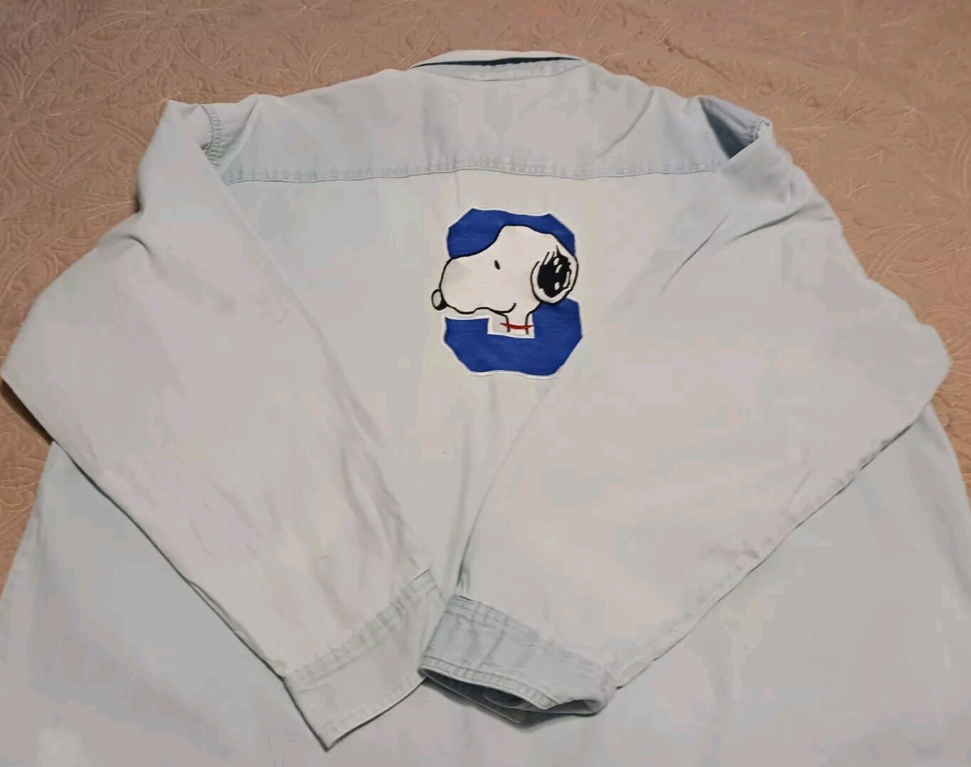 Vtg Blitzz Studios Peanuts Snoopy Button Down Shirt Embroidered XL SEE PHOTOS