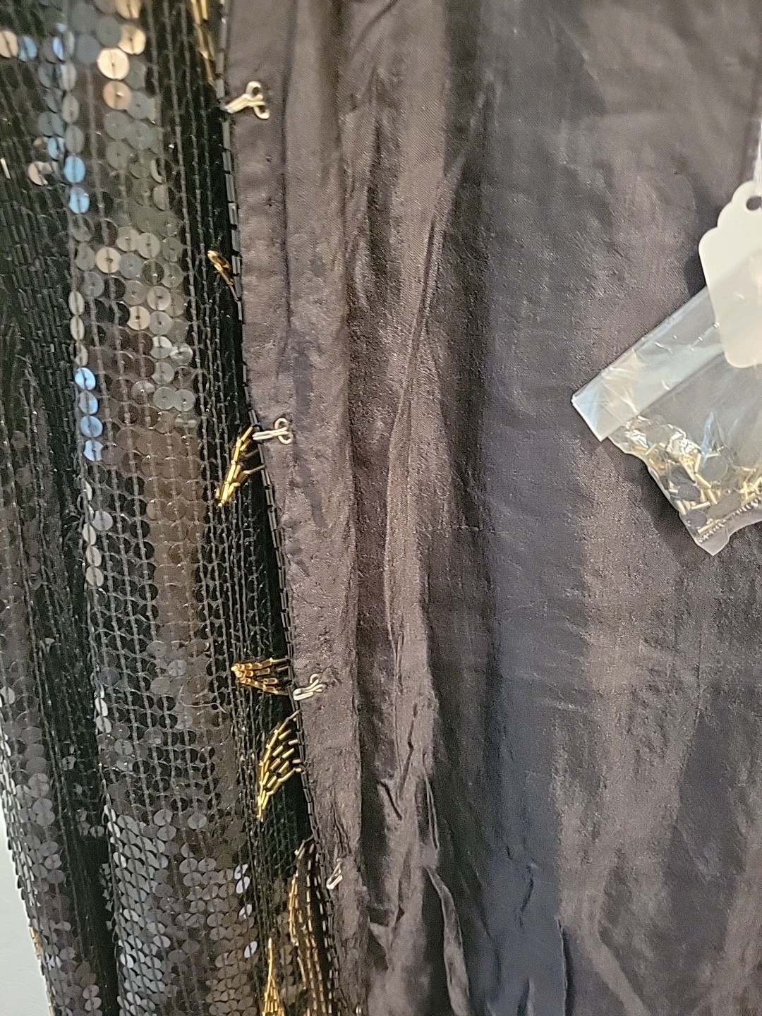 NWT silk VTG Creative Creations Beaded Sequin Deco Glamour Shirt Jacket Gold