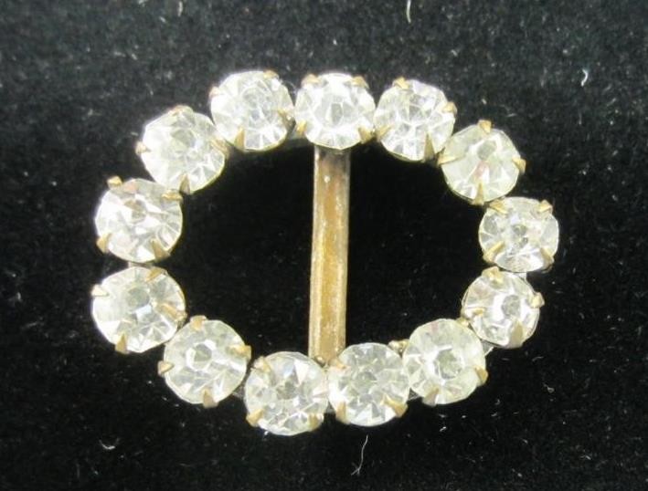 *Antique Czech Crystal Buckles Marked Czechoslovakia Vintage 2Pc. Brilliant