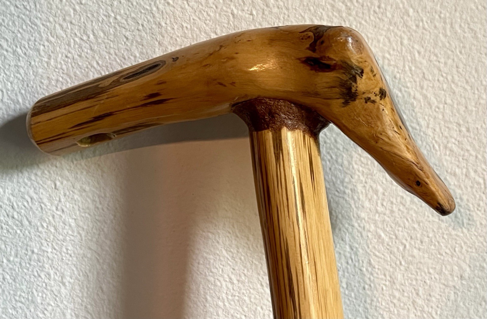 Handmade 35” Natural Spiral Vine Twisted Wood Cane, Built-in Compass & Whistle!