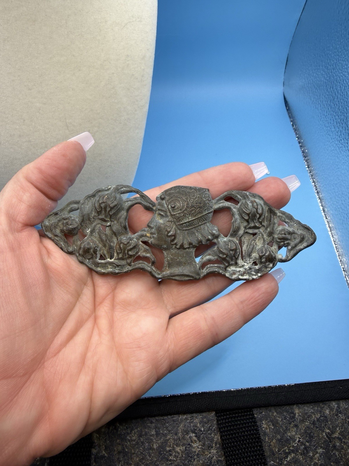 Vintage Art Nouveau Embossed Belt Buckle