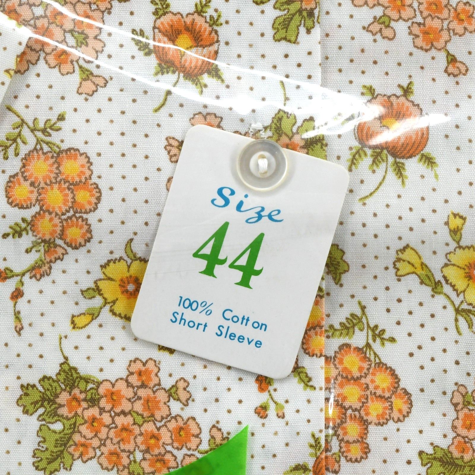 Vintage Womens Floral Polka Dot Blouse TAG SIZE 44 Japan Short Sleeve NEW IN PKG