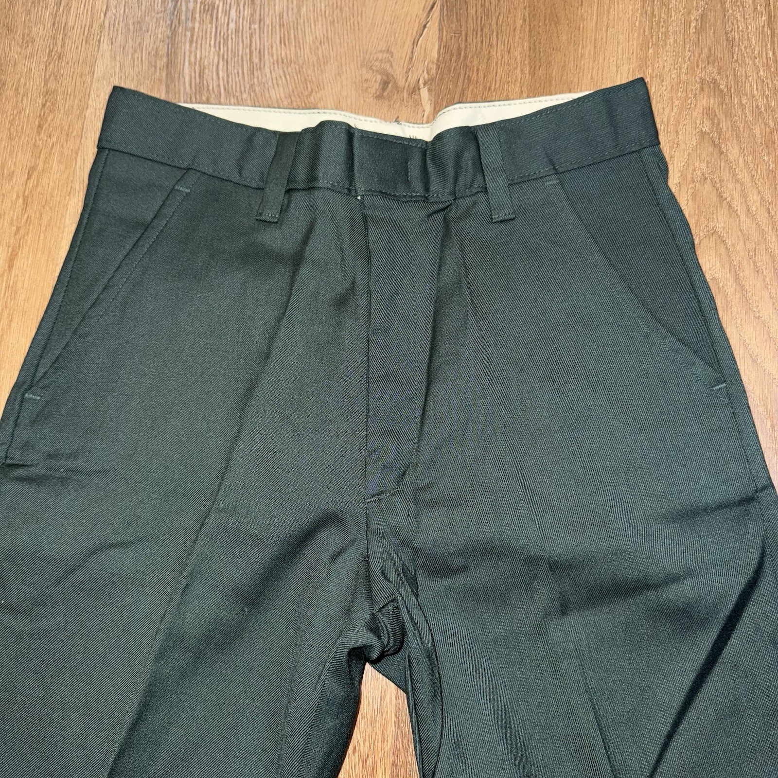 Vintage Farah Bell Bottom Pants 29 30 Disco NOS Polyester Rayon Stretch 60s 70s