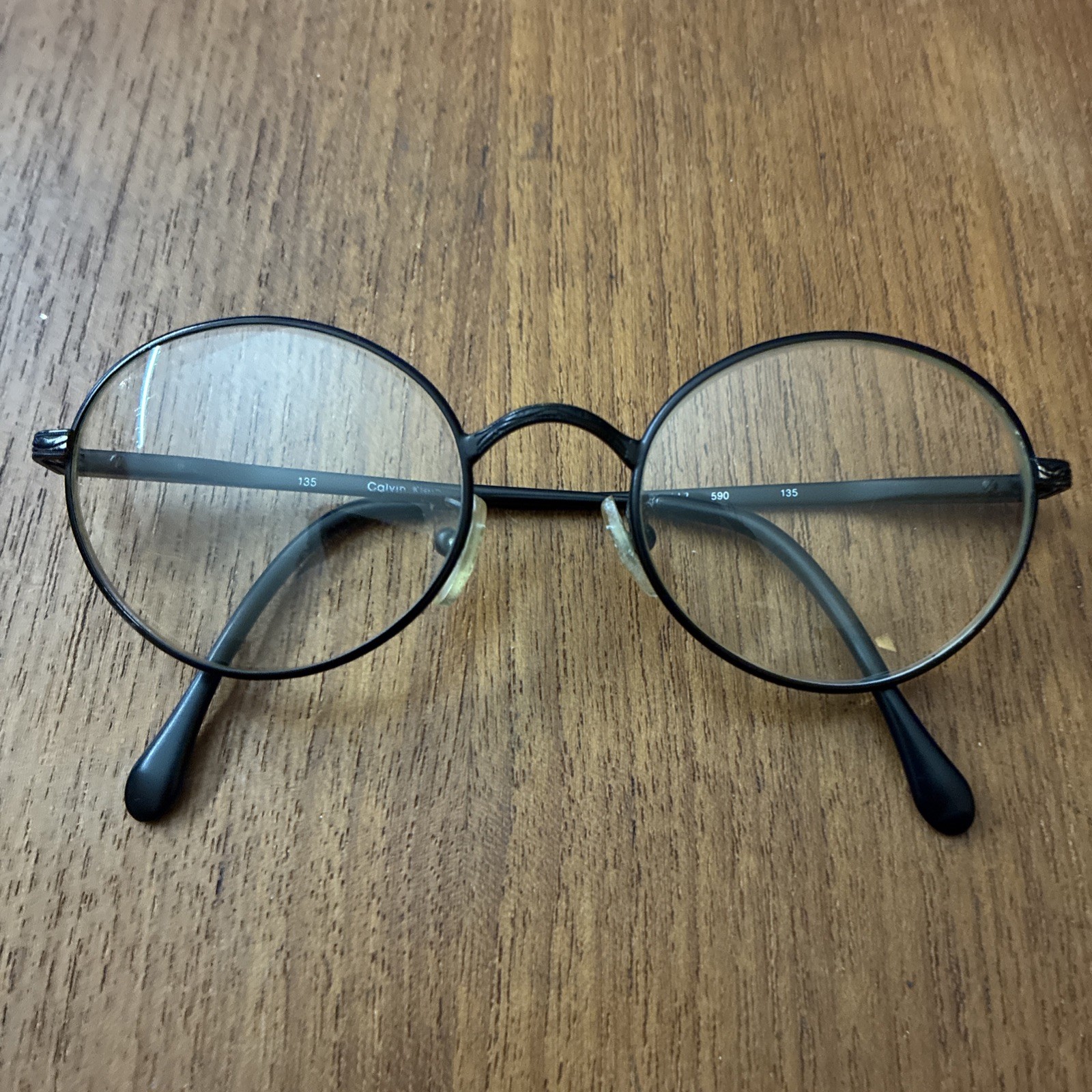 CALVIN KLEIN EYEGLASSES CK 117 C. 590 Frame 49-20-135 mm Italy Black Round