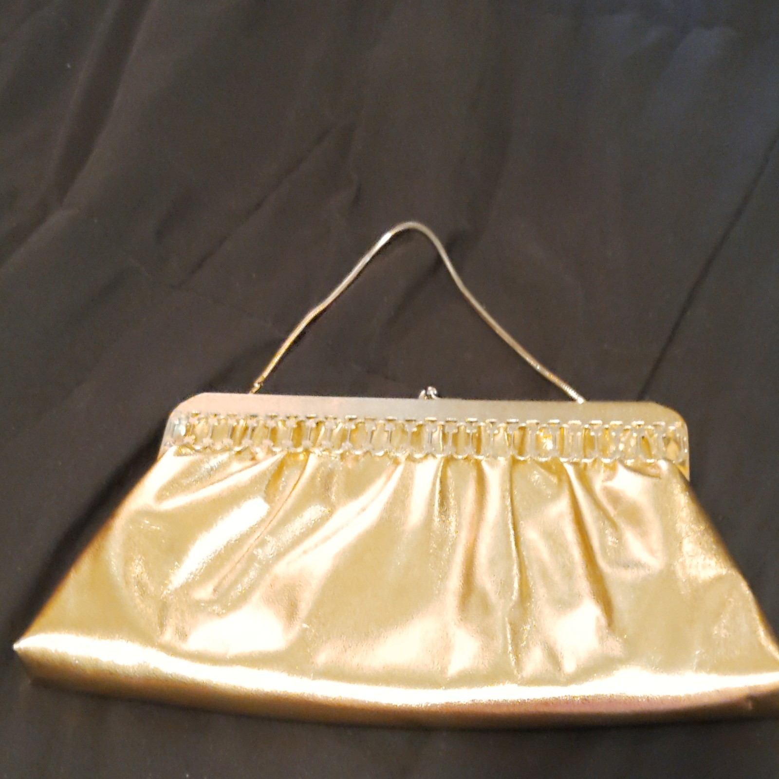 HL Gold Vintage Evening Bag Handbag Clasp Purse Eveningwear Special Occasion USA