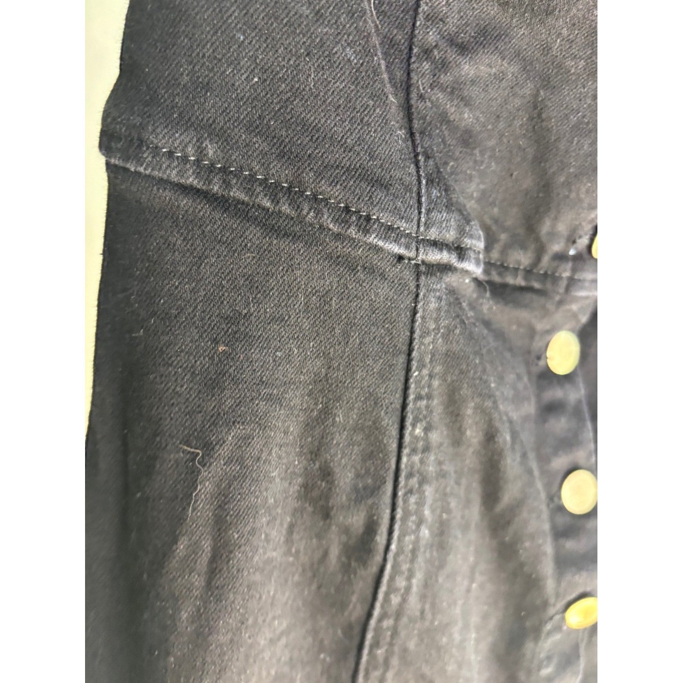 Reformation Jeans Black Corset Denim Dress | Gold Snap Front | Size 12