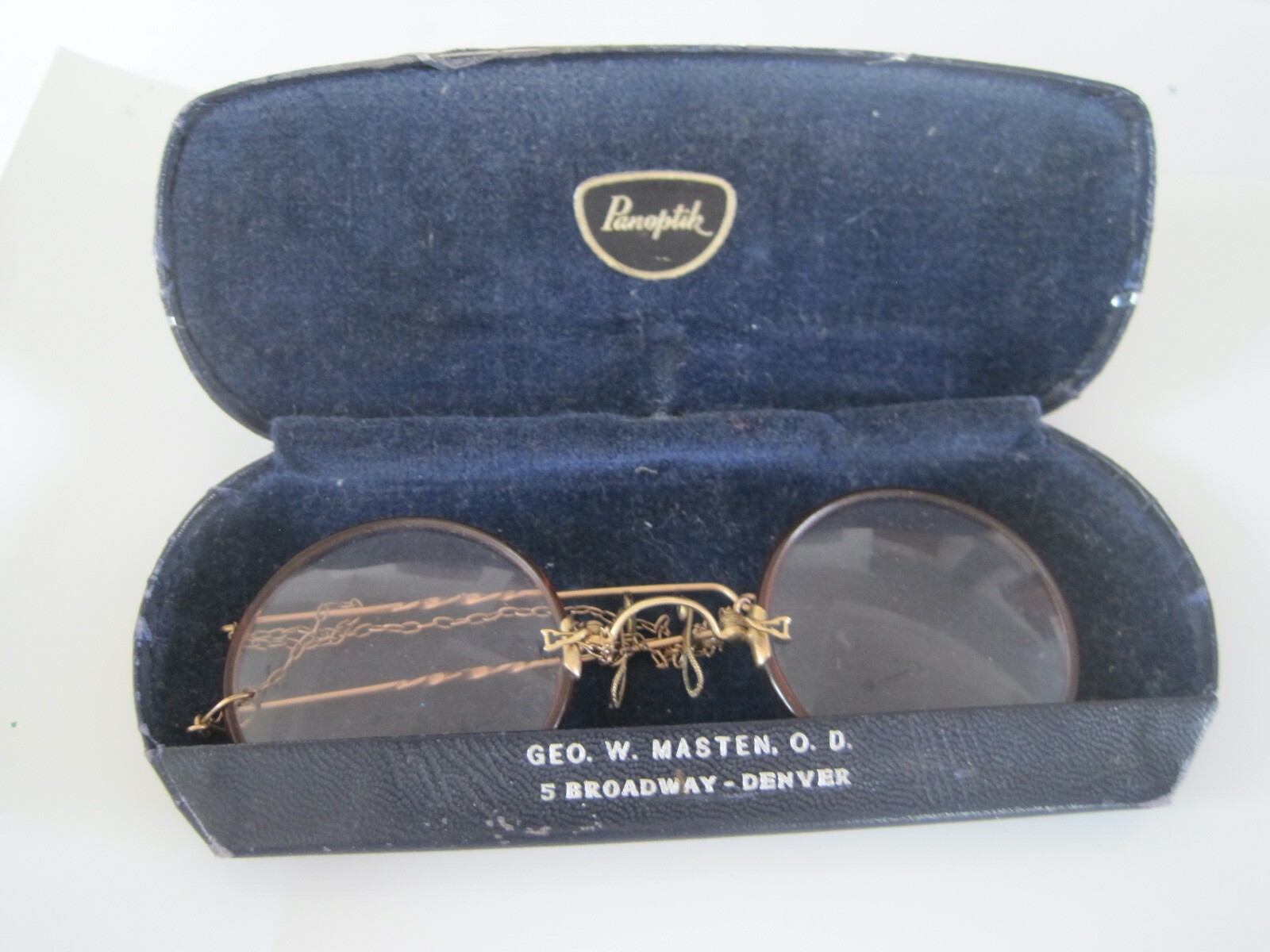 PINCE NEZ GLASSES W/ Hair Pin Tortoise Shell Frames Denver, CO Antique Case