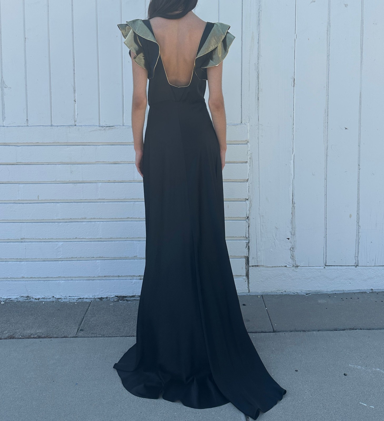 Vintage ROBERTO CAVALLI Black Dragon Couture Evening Gown Small 2006 Runway S