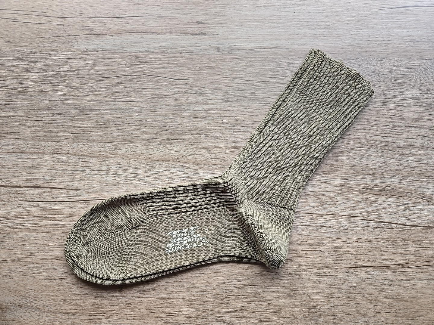 Vintage 1940’s NOS DeLuxe Hosiery 100% Virgin Wool Socks Mens Khaki Size 10
