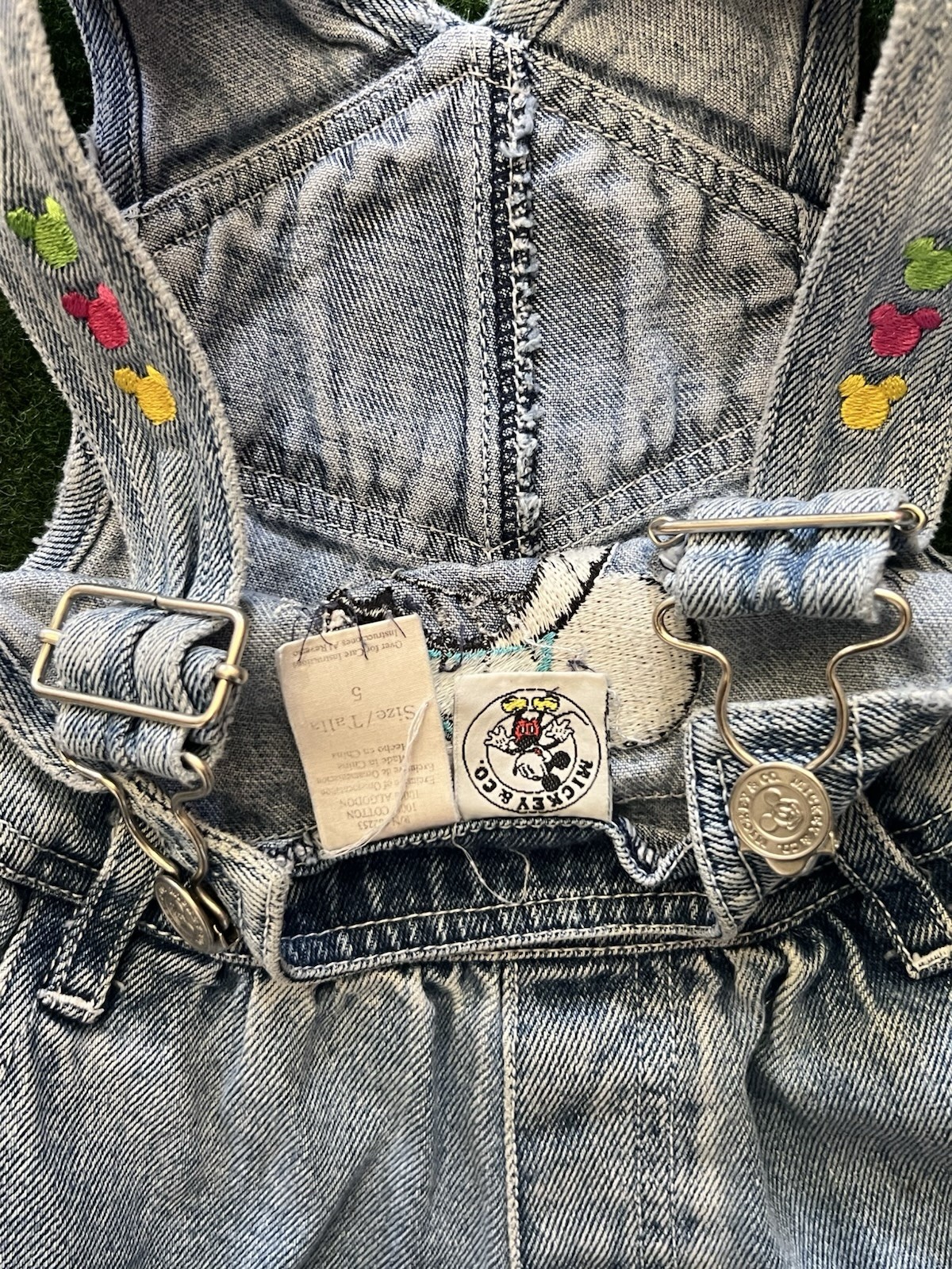 5T Vintage Embroidered Minnie Mouse Overall Shorts