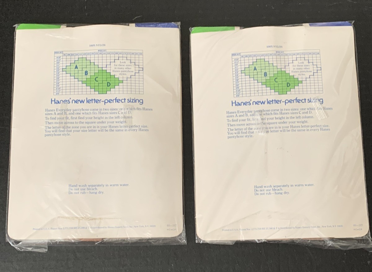 4 pair Vtg Hanes Everyday Pantyhose South Pacific Sheer Stretch Sz C-D