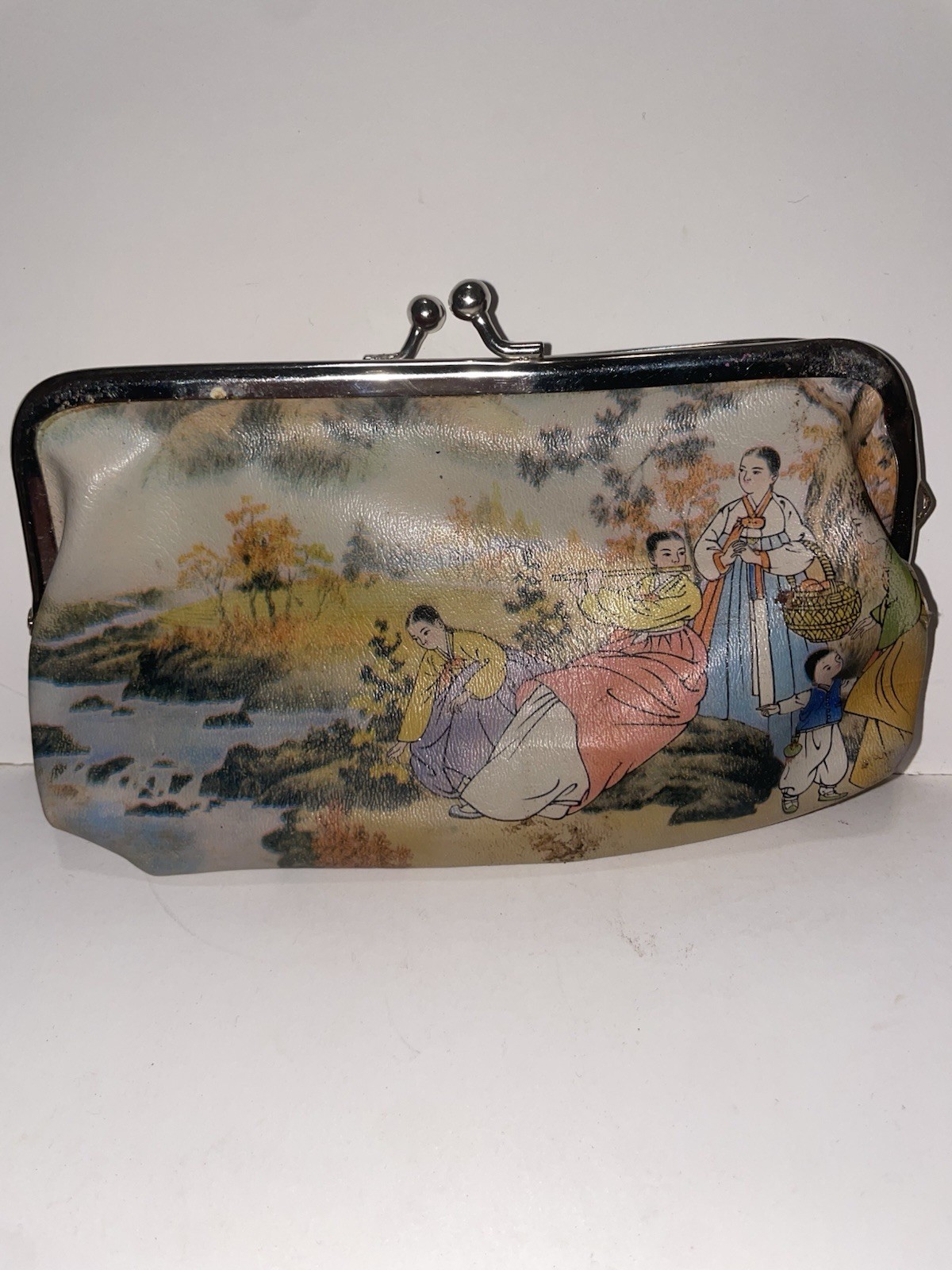 KOREAN TRADITIONAL CULTURAL LANDSCAPE COIN PURSE, WALLET VINTAGE