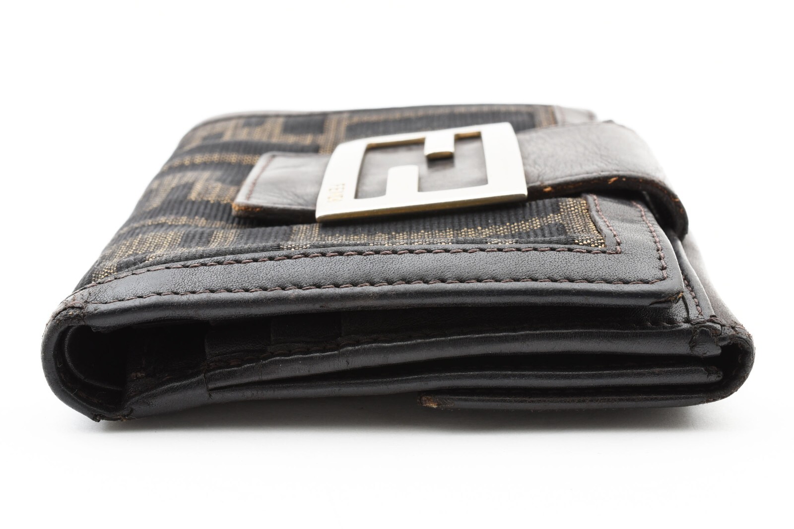 FENDI Bifold Wallet Zucca Zuccino Brown Canvas Authentic [ Rank B ] Japan #H211